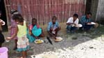 People enjoying foods offered by the Club in Annadan Project